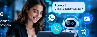 Illustration d’une automatisation IA reliant messagerie et assistant virtuel