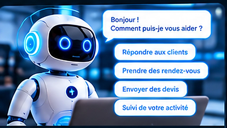 Illustration d’un assistant IA de réponse aux prospects